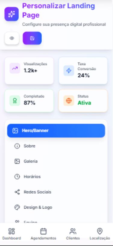 Landing BarberFlow Mobile